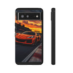 Orange C8 Z06 Flat Plane V8 Speed Art Tough Phone Case
