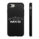 MX-5 Miata White Side Silhouette Tough Phone Case Cover Gift