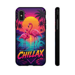 Chillax Flamingo Tropical Vaporwave Phone Case – Retro Bird Aesthetic