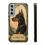 Doberman Art Deco 'La Dolce Vita' Phone Case | Vintage Dog Design
