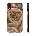 Persian Kitten Burrito Phone Case, Cozy Blanket Portrait Cover