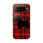 Scottish Terrier Silhouette Plaid Art Tough Phone Case