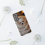 Maltese Puppy Burrito Phone Case, Cozy Blanket Portrait