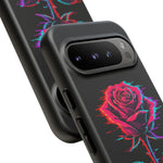 Glitch Rose Neon Phone Case Vaporwave Tough Cover