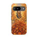 Yorkshire Terrier Jumping in Autumn Leaves Tough Case | Fall Dog Phone Cover