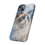Ragdoll Cat Polygon Portrait Tough Phone Case - Blue Cream