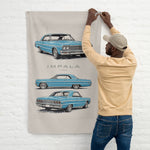 1964 Impala Light Blue Banner 34x56 Garage Man Cave Wall Decor Car Guy Gift