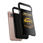 Z06 Corvette Phone Case, Yellow Neon Chrome Studio Cover