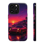FD RX-7 Retro Sunset Sports Car Tough Case | Neon Vaporwave Beach Drive