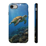 Sea Turtle Reef Phone Case, Coral Ocean Dappled Sunlight Tough Cover