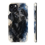 Black Lab Watercolor Art Tough Phone Case - Dog Portrait