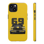 1969 Camaro Z28 Yellow Front View Muscle Car Tough Phone Case