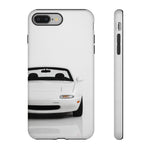 White NA Miata Phone Case, Retro MX5 Roadster Cover, Gift for Car Guys