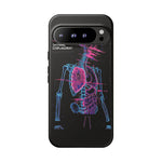 Neon Anatomical Skeleton Phone Case | Internal Displacement Art
