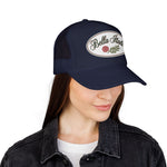 Bella Italia Hat Vintage Cursive Cap – Rose Olive Badge – Italian Diaspora Pride Gift Baseball Hat