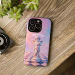 Praying Cherub Statue halo Vaporwave Aesthetic phone case