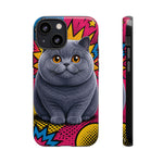 British Shorthair Round Pop Art Tough Phone Case