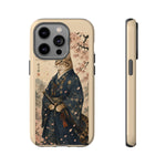 Samurai Cat Phone Case, Cherry Blossom Katana Art Cover