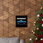 Chevy Squarebody Poster Classic Pickup Truck Wall Art Print Blue Garage Decor