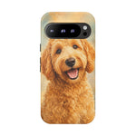 Goldendoodle Fluffy Curls Portrait Art Tough Phone Case