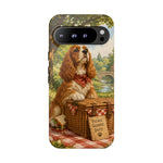 Cocker Spaniel Picnic Scene phone case | vintage dog art