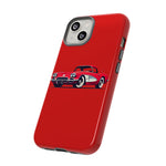 Red Classic Corvette C1 Illustration phone case | Retro Car Tough Case