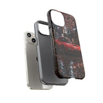 Red FD RX-7 Blossom Alley Tough Phone Case - Rain-Slicked Night