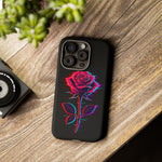Glitch Rose Neon Phone Case Vaporwave Tough Cover