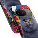 British Shorthair Round Pop Art Tough Phone Case