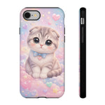 Scottish Fold Cat Kawaii Cute Portrait Art Tough Phone Case