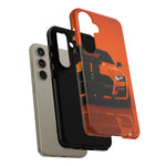 Orange Mustang Art Phone Case, GT500 American Muscle Car Tough Cover for Male