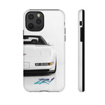 White C4 ZR1 Front View phone case | Car Print Tough Cover for Corvette Owners