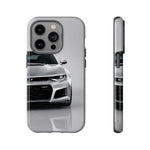 Silver Camaro Phone Case, ZL1 American Muscle Car Tough Cover for Men Gift