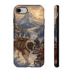 Saint Bernard Winter Rescue phone case | snowy mountain dog scene