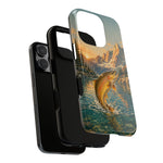 Leaping Golden Trout Lake Scene phone case | Tough Cover