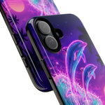 Neon Dolphin Ocean Vaporwave Art Tough Phone Case