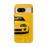 Yellow Supra Phone Case, MK4 90s JDM Legend Tough Protective Cover for Men