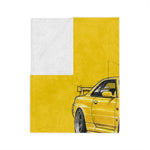 Yellow Skyline GTR Illustration Blanket | R34 Trio Velveteen Microfiber