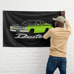 1970 1971 Duster 340 Wall Flag Banner 34x56 Lime Green Black Muscle Car