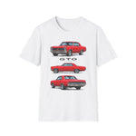 Red 1965 GTO Car Illustration T-Shirt | Classic Muscle Car Trio Tee