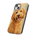Goldendoodle Fluffy Curls Portrait Art Tough Phone Case