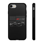 C7 Z06 American Flag Black Sports Car Tough Phone Case Cover