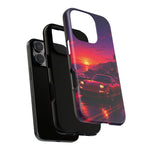 FD RX-7 Retro Sunset Sports Car Tough Case | Neon Vaporwave Beach Drive
