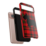 Scottish Terrier Silhouette Plaid Art Tough Phone Case