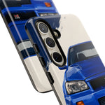 R34 Skyline GT-R Bayside Blue Tough Phone Case for 90s JDM Fans