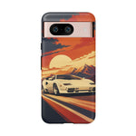Retro Sunset Countach phone case | Sports car tough cover