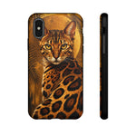 Bengal Cat Wild Spots Gold Art Tough Phone Case