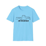 1956 3100 Pickup Black Outline Silhouette Emblem Classic Truck T-Shirt Chevy Fan Gift Tee