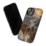 Saint Bernard Winter Rescue phone case | snowy mountain dog scene