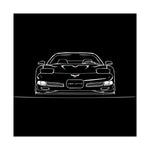 C5 Corvette Front View Poster 1997-2004 Classic Chevy Wall Art